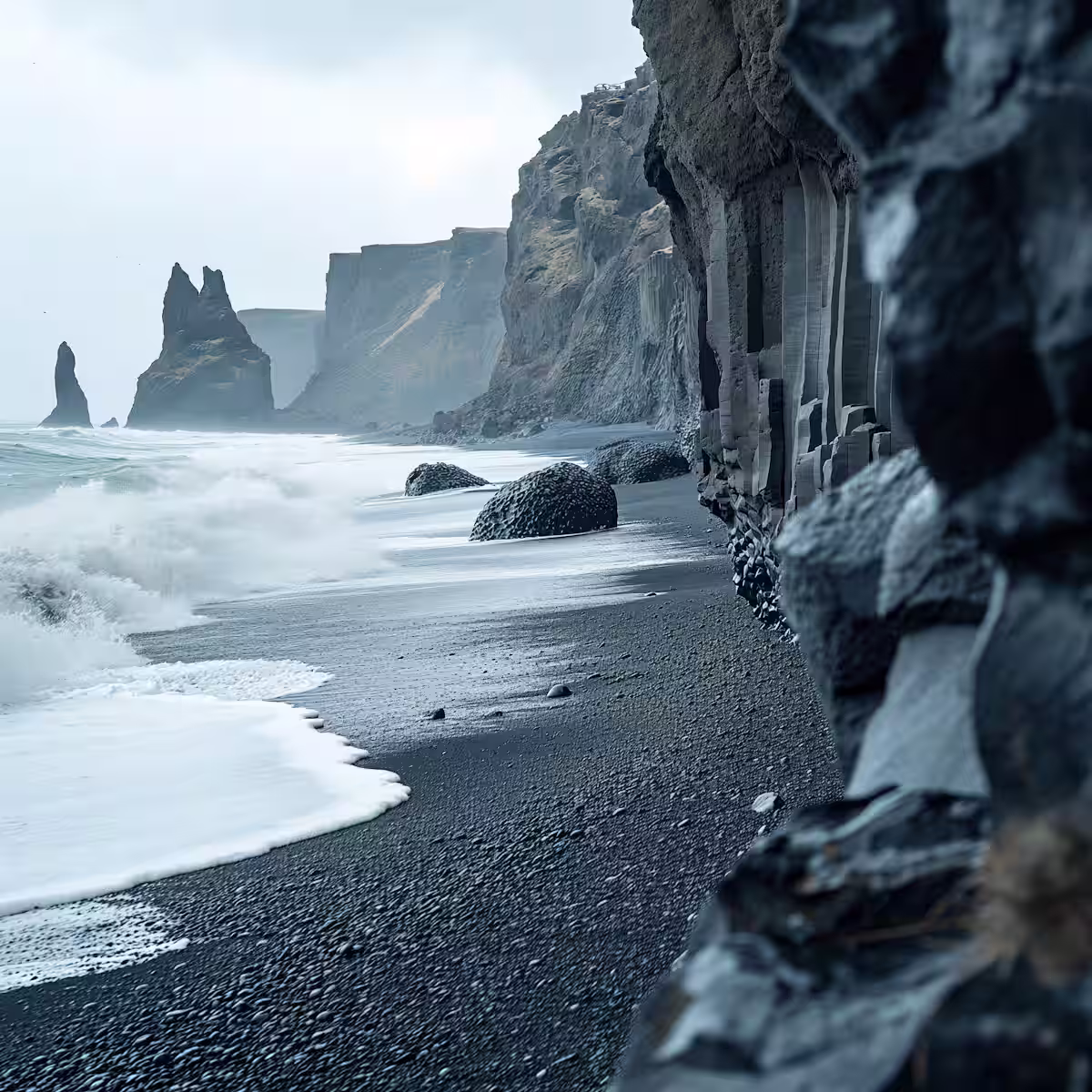 Volcanic coastal cliffs
